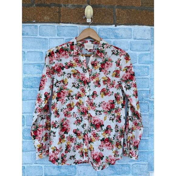 Sézane Pierro Shirt Bouquet De Rose size 34/4 - Picture 2 of 12